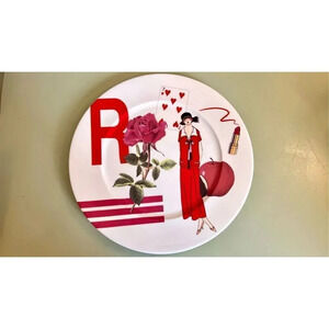 Mikasa‎ Lady in Red Fine China Bone Decorative Plate Japan